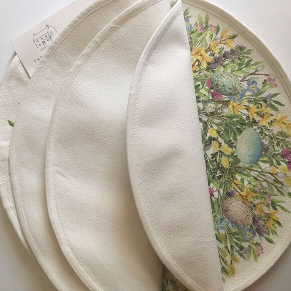 Rachel Ashwell Farmhouse NWT Set of 4 Placemats 16.5" Multi-Color. Easter Theme. - Picture 2 of 7